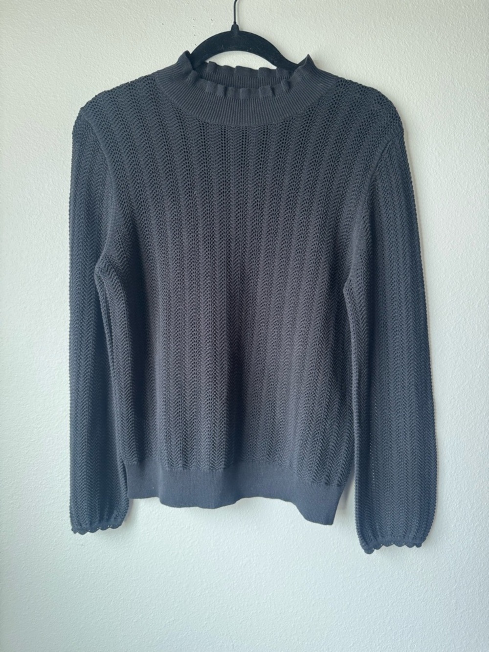 J. Crew Black Cotton Crewneck Sweater